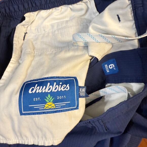 Chubbies Mens Shorts XL 6" inseam Nylon Casual Drawstring Beach Blue XX26 - Picture 4 of 6